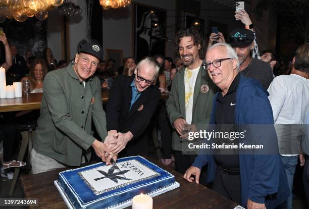 Vulture Capitalists Woody Harrelson, Bill Mahr, Devon Wheeler and Jay Handal at the opening of “the Woods”