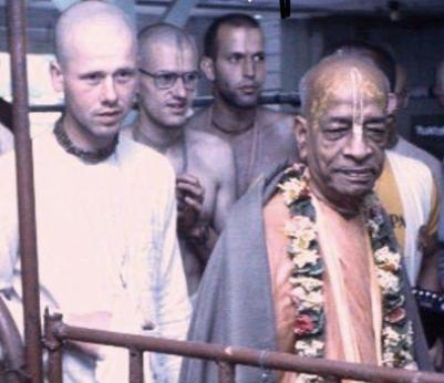 My father Syamakunda Das, His Divine Grace Bhaktivedanta Swami. New Vrindavan,1976